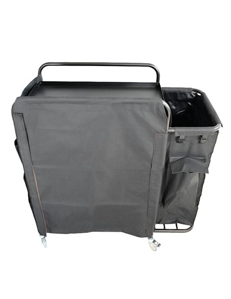 Commercial Stainless Steel Laundry Trolley with Shelves –  1110×490×1125mm Black| Stalwart DA-LT01B