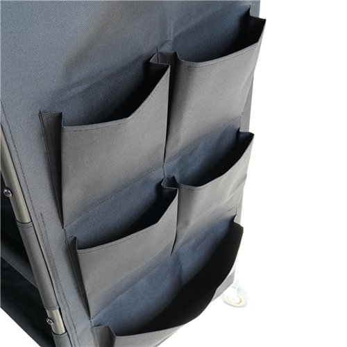 Commercial Stainless Steel Laundry Trolley with Shelves –  1110×490×1125mm Black| Stalwart DA-LT01B