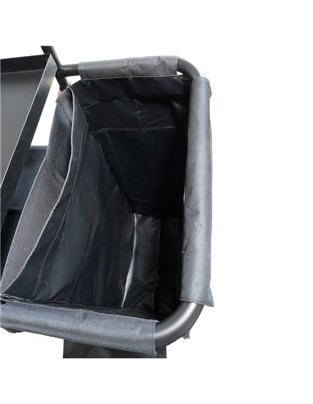 Commercial Stainless Steel Laundry Trolley with Shelves –  1110×490×1125mm Black| Stalwart DA-LT01B