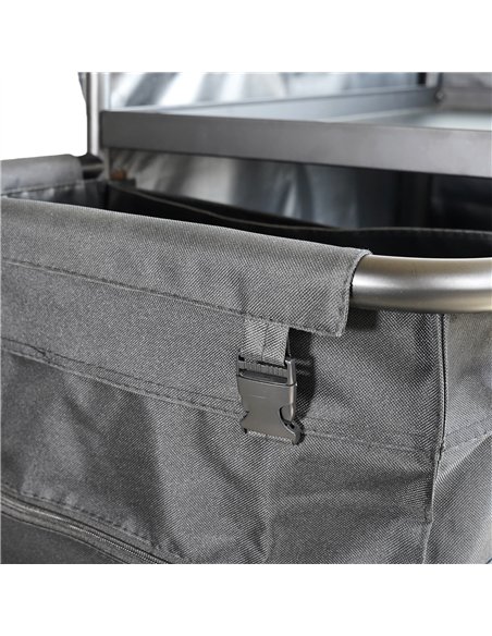 Commercial Stainless Steel Laundry Trolley with Shelves –  1110×490×1125mm Black| Stalwart DA-LT01B