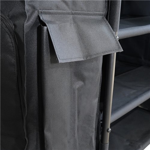 Commercial Stainless Steel Laundry Trolley with Shelves –  1110×490×1125mm Black| Stalwart DA-LT01B