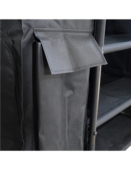 Commercial Stainless Steel Laundry Trolley with Shelves –  1110×490×1125mm Black| Stalwart DA-LT01B