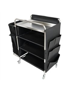 Commercial Stainless Steel Laundry Trolley with Shelves –  1110×490×1125mm Silver| Stalwart DA-LT01S