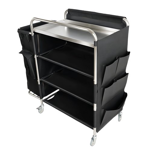 Commercial Stainless Steel Laundry Trolley with Shelves –  1110×490×1125mm Silver| Stalwart DA-LT01S