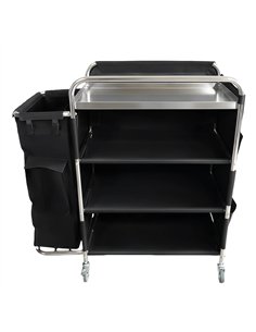 Commercial Stainless Steel Laundry Trolley with Shelves –  1110×490×1125mm Silver| Stalwart DA-LT01S 2