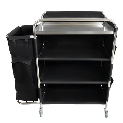 Commercial Stainless Steel Laundry Trolley with Shelves –  1110×490×1125mm Silver| Stalwart DA-LT01S