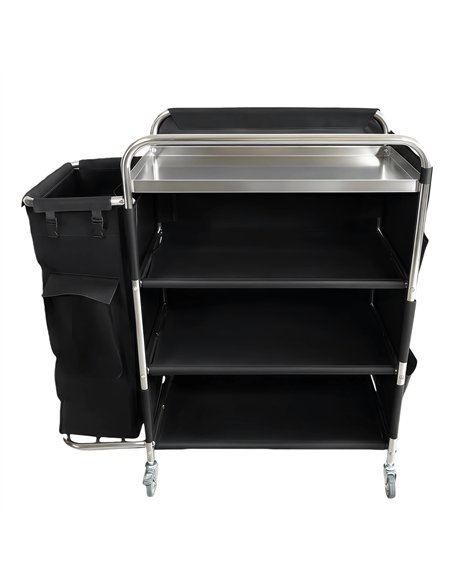 Commercial Stainless Steel Laundry Trolley with Shelves –  1110×490×1125mm Silver| Stalwart DA-LT01S