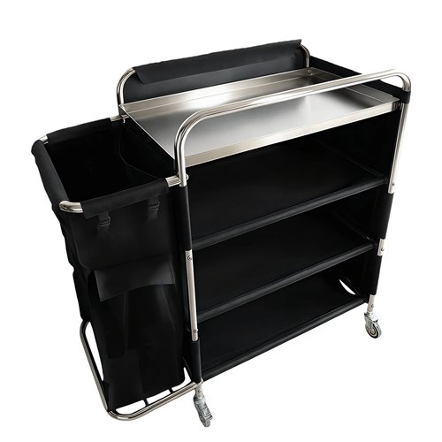 Commercial Stainless Steel Laundry Trolley with Shelves –  1110×490×1125mm Silver| Stalwart DA-LT01S