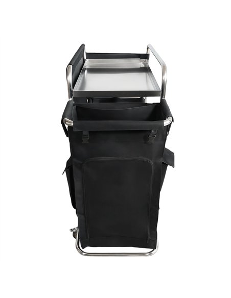 Commercial Stainless Steel Laundry Trolley with Shelves –  1110×490×1125mm Silver| Stalwart DA-LT01S