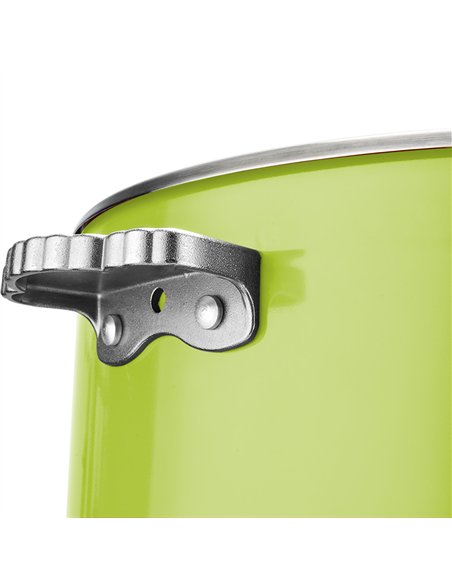 Hammered Triple-Layer Stainless Steel 4.5L Casserole Φ320×H120mm with Glass Lid – Green | Stalwart DA-E0912010