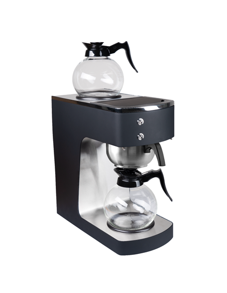 Commercial Coffee Machine with Stainless Steel Funnel &amp 2 Glass Decanters – 203×383×455mm | Stalwart DA-RB386PBD2