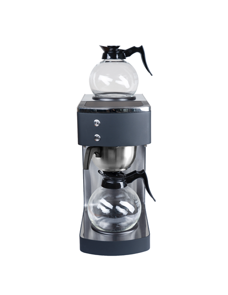 Commercial Coffee Machine with Stainless Steel Funnel &amp 2 Glass Decanters – 203×383×455mm | Stalwart DA-RB386PBD2