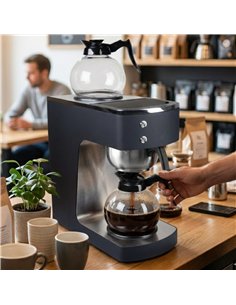 Commercial Coffee Machine with Stainless Steel Funnel &amp 2 Glass Decanters – 203×383×455mm | Stalwart DA-RB386PBD2