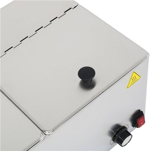 Commercial Hot dog / Sausage Warmer with Hinged Covers  2 x 8 litres | Stalwart DA-XDESW8D 