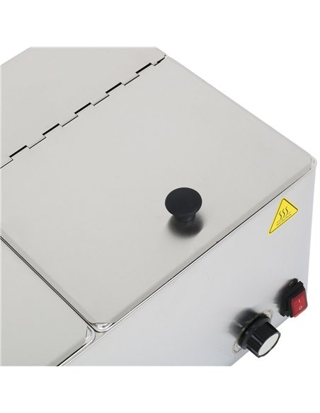 Commercial Hot dog / Sausage Warmer with Hinged Covers  2 x 8 litres | Stalwart DA-XDESW8D 