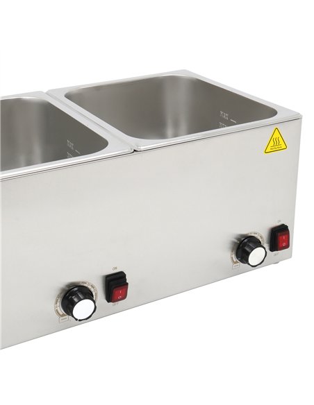 Commercial Hot dog / Sausage Warmer with Hinged Covers  2 x 8 litres | Stalwart DA-XDESW8D 