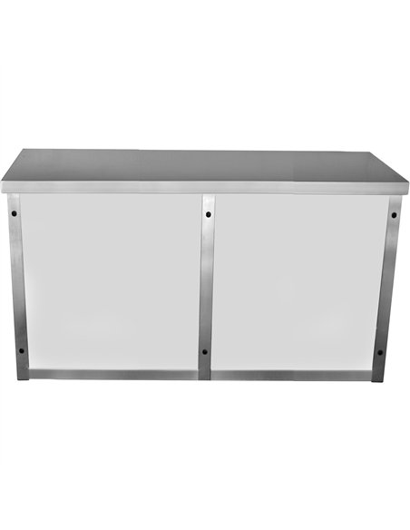 Commercial Wall Cabinet Cupboard Glass Doors Stainless Steel 1500x400x650mm | Stalwart DA-SWCGD150402