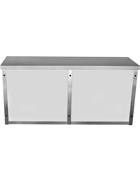 Commercial Wall Cabinet Cupboard Glass Doors Stainless Steel 1600x400x650mm | Stalwart DA-SWCGD160402