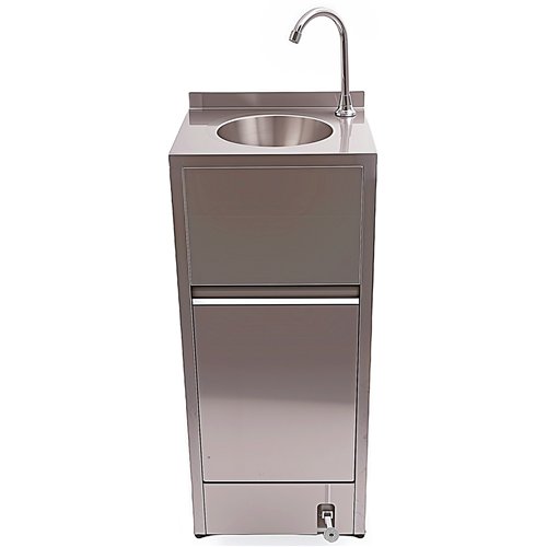 Foot Operated Stainless Steel Hand Wash Station 400×330×970 mm | Stalwart DA-WHF279