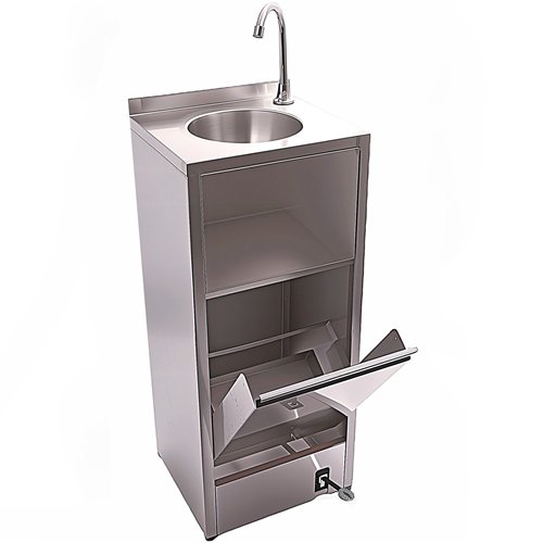 Foot Operated Stainless Steel Hand Wash Station 400×330×970 mm | Stalwart DA-WHF279