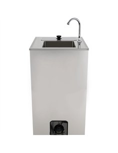 Foot Operated 20L Electric Mobile Wash Hand Basin 555×505×860 mm | Stalwart DA-WHFEA5550