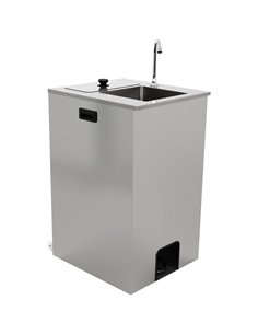 Foot Operated 20L Electric Mobile Wash Hand Basin 555×505×860 mm | Stalwart DA-WHFEA5550 2
