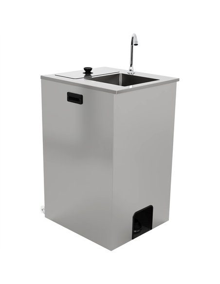Foot Operated 20L Electric Mobile Wash Hand Basin 555×505×860 mm | Stalwart DA-WHFEA5550