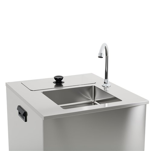 Foot Operated 20L Electric Mobile Wash Hand Basin 555×505×860 mm | Stalwart DA-WHFEA5550