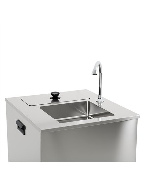 Foot Operated 20L Electric Mobile Wash Hand Basin 555×505×860 mm | Stalwart DA-WHFEA5550