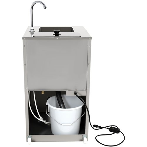 Foot Operated 20L Electric Mobile Wash Hand Basin 555×505×860 mm | Stalwart DA-WHFEA5550