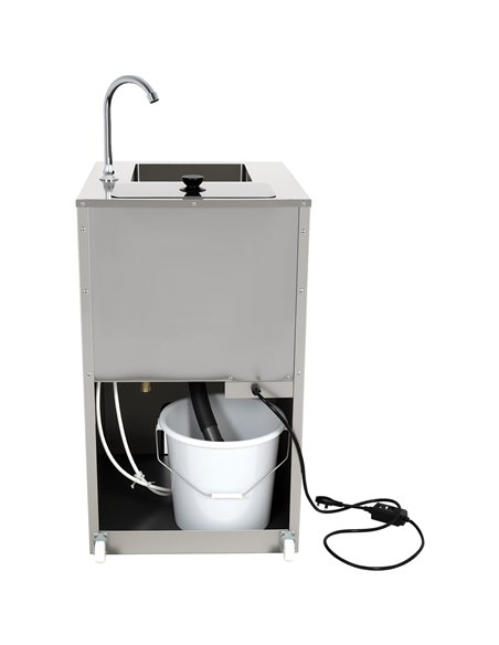 Foot Operated 20L Electric Mobile Wash Hand Basin 555×505×860 mm | Stalwart DA-WHFEA5550