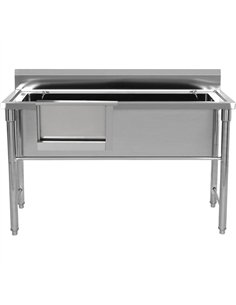 Commercial Stainless Steel Pet Grooming Bath Tub 1350×700×900mm with Sliding Door | Stalwart DA-PDBSD70140