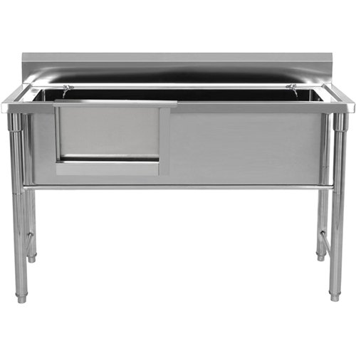 Commercial Stainless Steel Pet Grooming Bath Tub 1350×700×900mm with Sliding Door | Stalwart DA-PDBSD70140