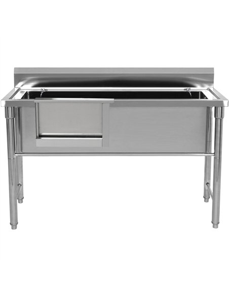 Commercial Stainless Steel Pet Grooming Bath Tub 1350×700×900mm with Sliding Door | Stalwart DA-PDBSD70140