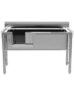 Commercial Stainless Steel Pet Grooming Bath Tub 1350×700×900mm with Sliding Door | Stalwart DA-PDBSD70140 2