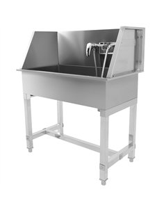 Stainless Steel Pet Grooming Bath Tub 850×480×1220mm with 3‑Side Backsplash | Stalwart DA-PDBSL48085 2