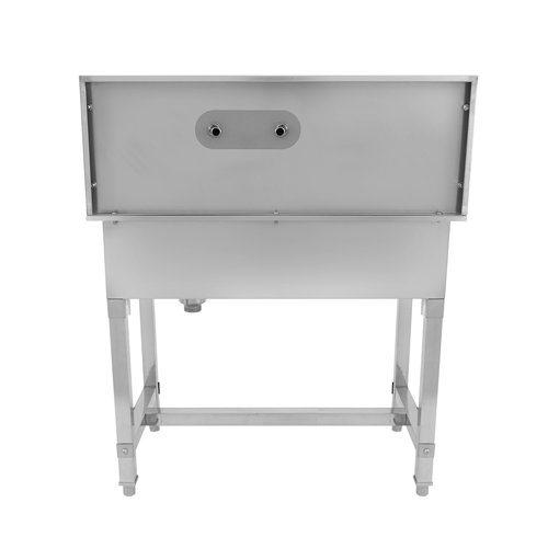 Stainless Steel Pet Grooming Bath Tub 850×480×1220mm with 3‑Side Backsplash | Stalwart DA-PDBSL48085