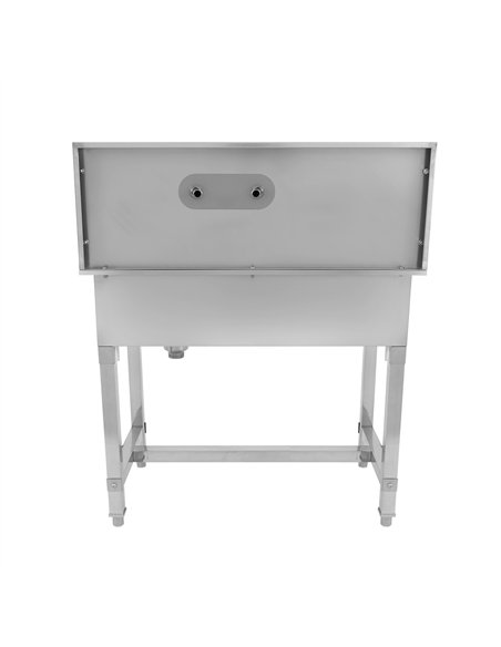 Stainless Steel Pet Grooming Bath Tub 850×480×1220mm with 3‑Side Backsplash | Stalwart DA-PDBSL48085