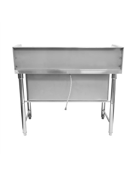 Stainless Steel Pet Grooming Bath Tub 1200×700×900mm with 3‑Side Backsplash | Stalwart DA-PDBSL70120