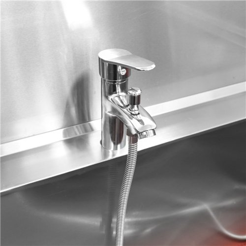 Stainless Steel Pet Grooming Bath Tub 1200×700×900mm with 3‑Side Backsplash | Stalwart DA-PDBSL70120