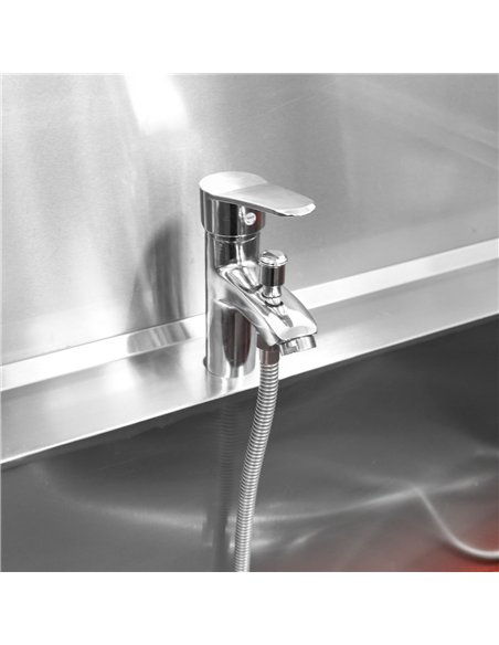 Stainless Steel Pet Grooming Bath Tub 1200×700×900mm with 3‑Side Backsplash | Stalwart DA-PDBSL70120