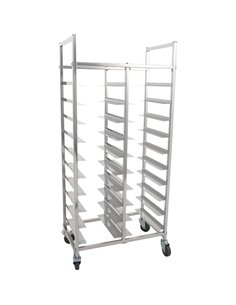 Stainless Steel Dual‑Row Tray Clearing Rack 10+10 Tiers | Stalwart DA-PT10D