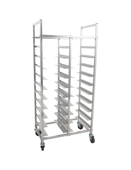 Stainless Steel Dual‑Row Tray Clearing Rack 10+10 Tiers | Stalwart DA-PT10D