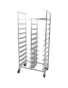 Stainless Steel Dual‑Row Tray Clearing Rack 10+10 Tiers | Stalwart DA-PT10D 2