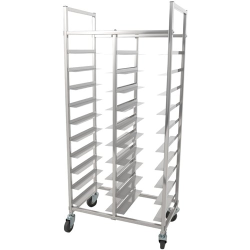 Stainless Steel Dual‑Row Tray Clearing Rack 10+10 Tiers | Stalwart DA-PT10D