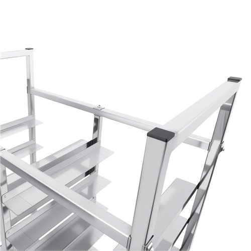 Stainless Steel Dual‑Row Tray Clearing Rack 10+10 Tiers | Stalwart DA-PT10D