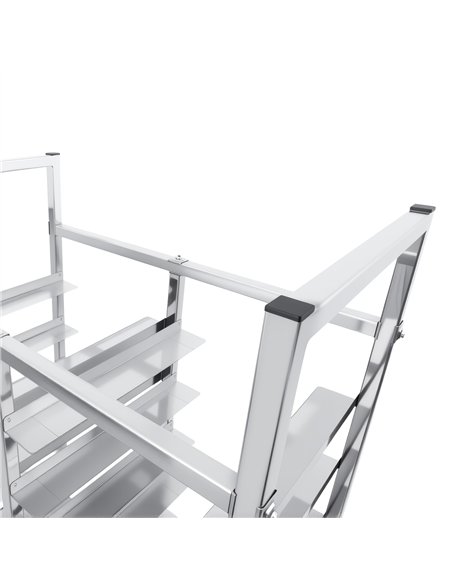 Stainless Steel Dual‑Row Tray Clearing Rack 10+10 Tiers | Stalwart DA-PT10D