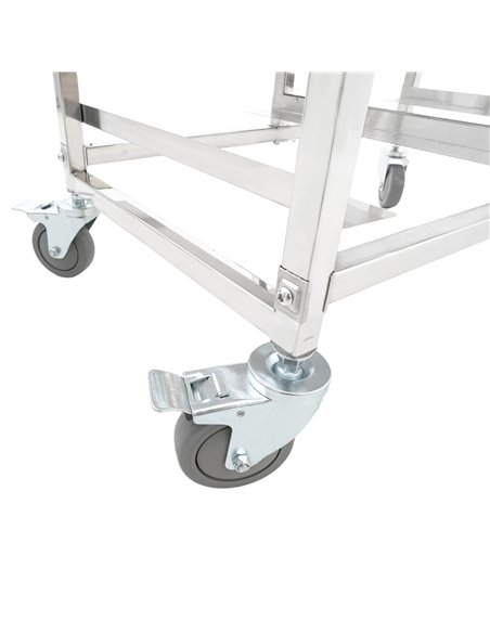 Stainless Steel Dual‑Row Tray Clearing Rack 10+10 Tiers | Stalwart DA-PT10D