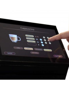Commercial Bean to Cup Coffee Machine Digital Touch Panel 1.4kw + Milk Fridge + Frother 2