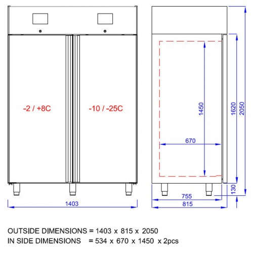G-Series 2 Door Fridge and Freezer...